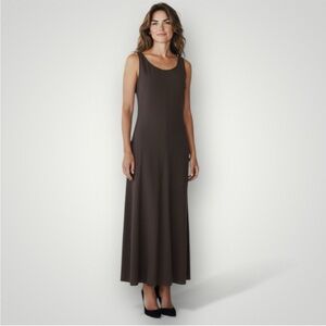 Eileen Fisher NWT Silk Crepe Maxi Sheath Dress
